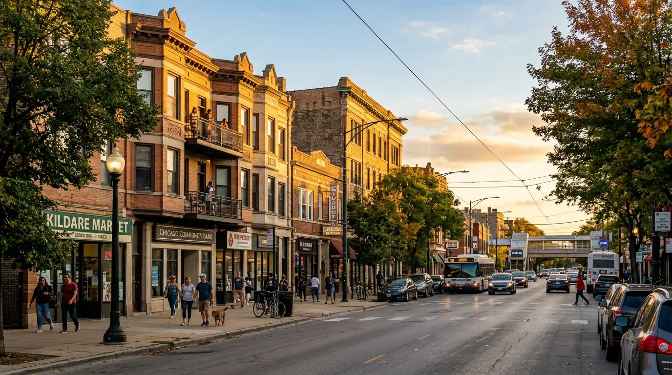 Chicago neighborhood streetscape